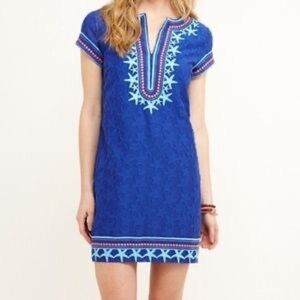 VINEYARD Vines Starfish Embroidered Tunic Dress